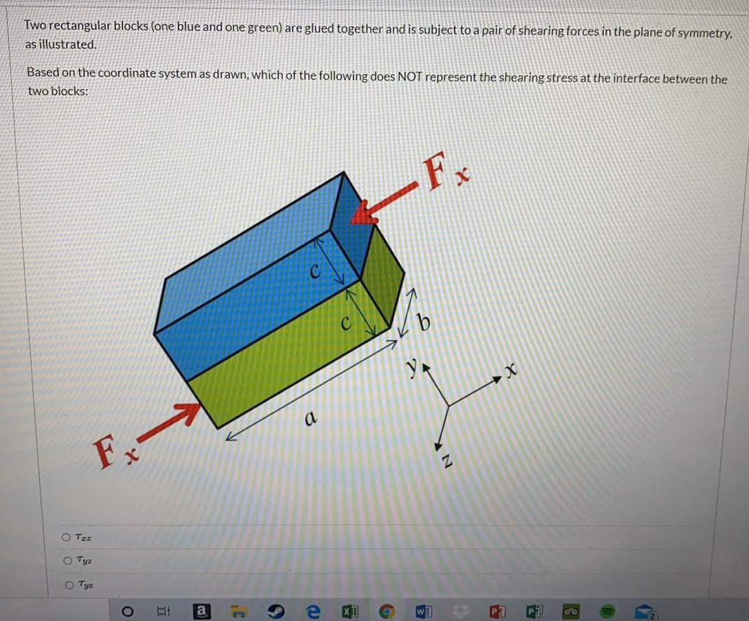 Solved Two rectangular blocks (one blue and one green) are