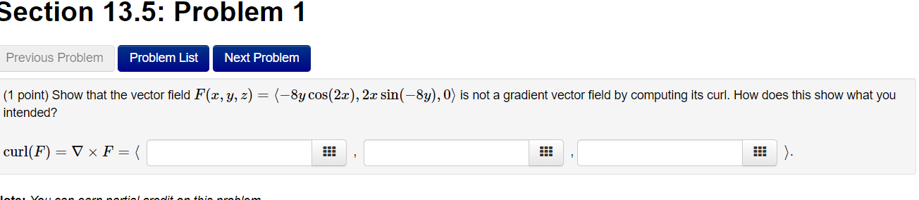 Solved Section 13.5: Problem 1 Previous Problem Problem List | Chegg.com