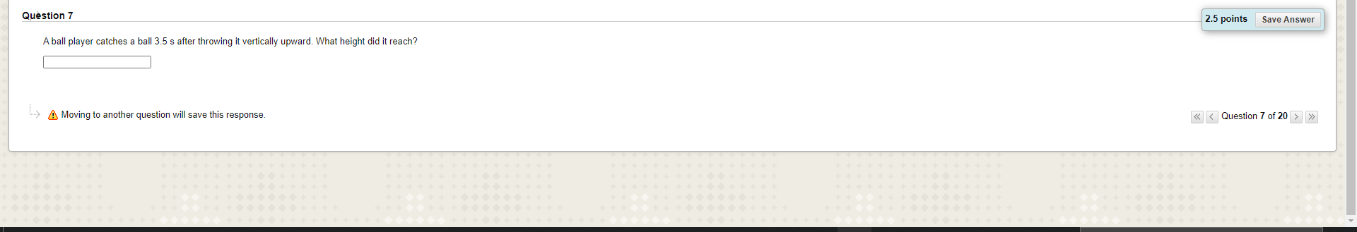 Solved Question 7 2.5 points Save Answer A ball player | Chegg.com