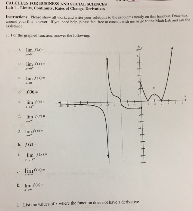 Solved CALCULUS FOR BUSINESS AND SOCIAL SCIENCES Lab 1 - | Chegg.com