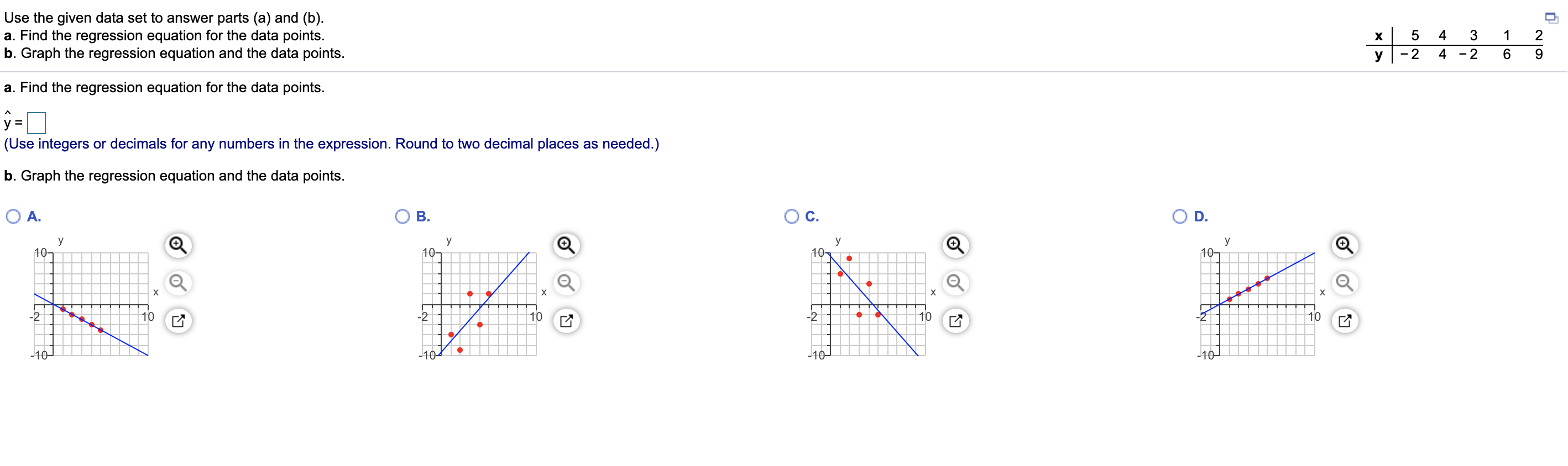 Solved Use the given data set to answer parts (a) and (b). | Chegg.com