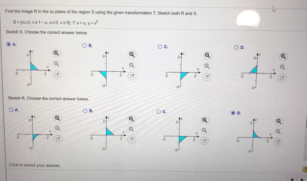 Solved Find The Image R In The Xy Plane Of The Region S U Chegg Com