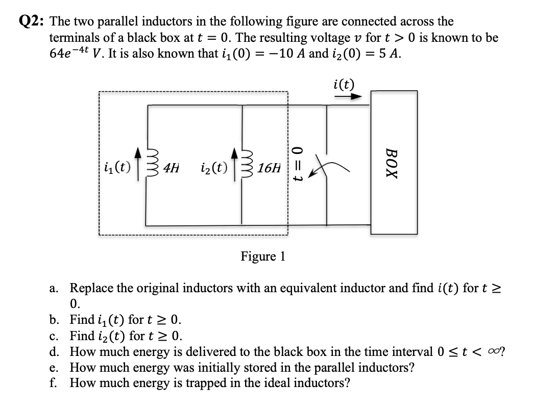 Solved Q2: The two parallel inductors in the following | Chegg.com