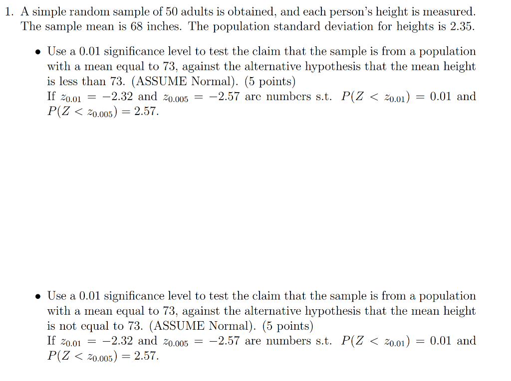 Solved 1. A simple random sample of 50 adults is obtained, | Chegg.com