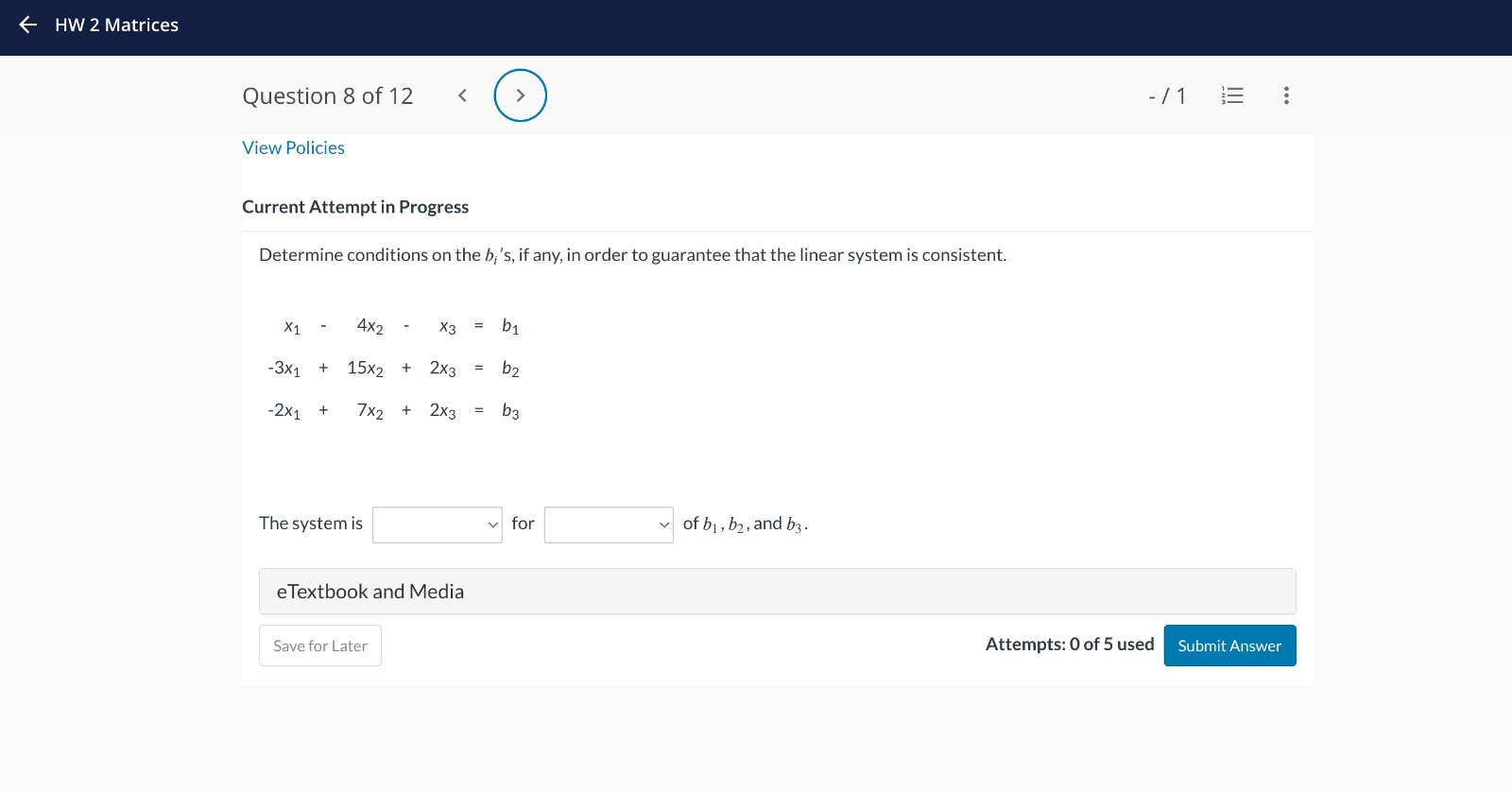 Solved Determine conditions on the bi 's, if any, in order | Chegg.com