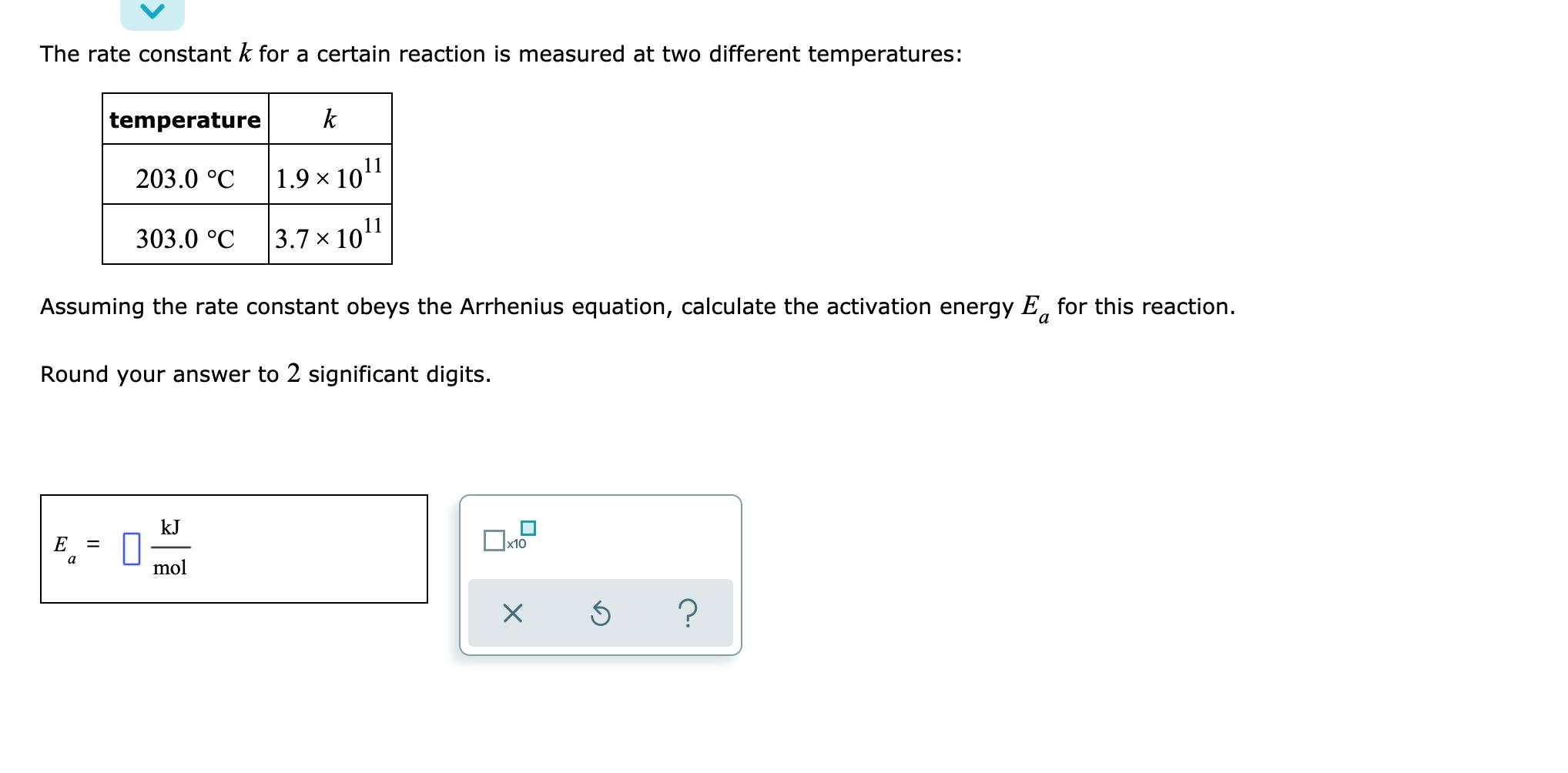 Solved The rate constant k for a certain reaction is