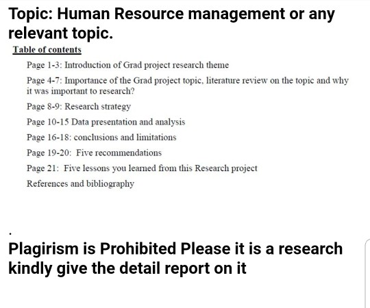 research project topics for hrm