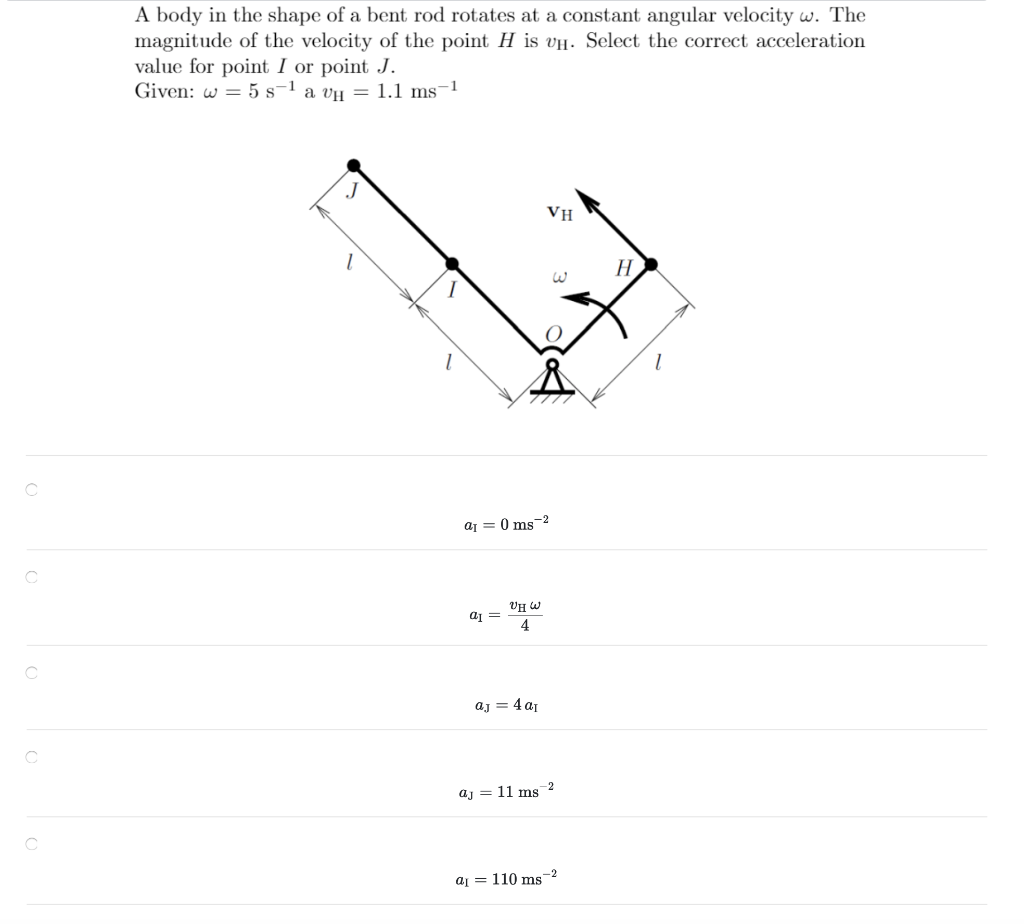 Solved A Body In The Shape Of A Bent Rod Rotates At A Con Chegg Com
