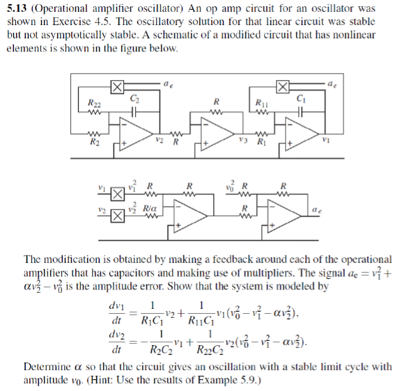 5.13 (Operational amplifier oscillator) An op amp