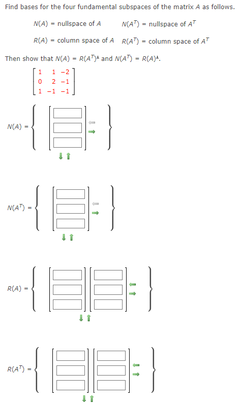 Solved Find bases for the four fundamental subspaces of the | Chegg.com