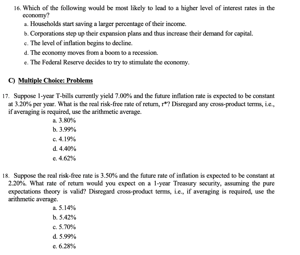 Solved 13. Assume That Inflation Is Expected To Decline | Chegg.com