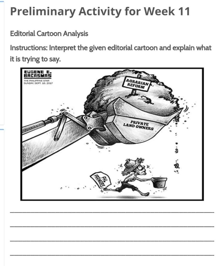 Solved Preliminary Activity for Week 11 Editorial Cartoon