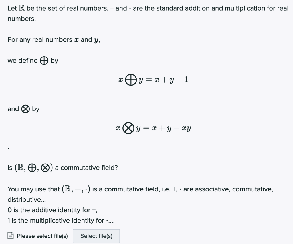 the set of all real numbers r under usual addition is