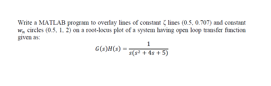 Solved Write a MATLAB program to overlay lines of constant | Chegg.com