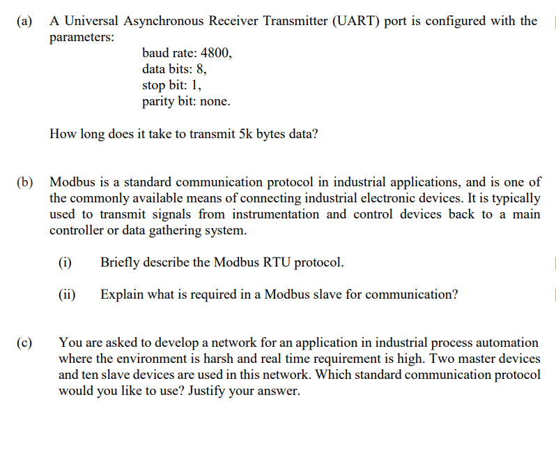 Solved (a) A Universal Asynchronous Receiver Transmitter | Chegg.com