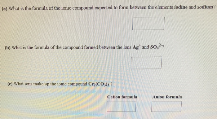 Solved (a) What is the formula of the ionic compound | Chegg.com