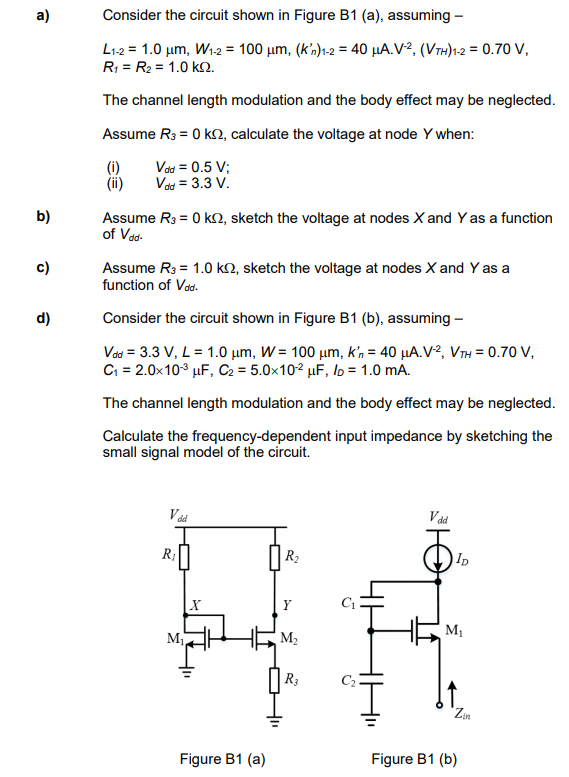 Solved a a) Consider the circuit shown in Figure B1 (a), | Chegg.com