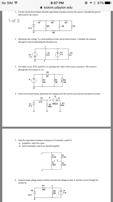 Solved For The Circuit Shown Below Find The Equivalent Chegg