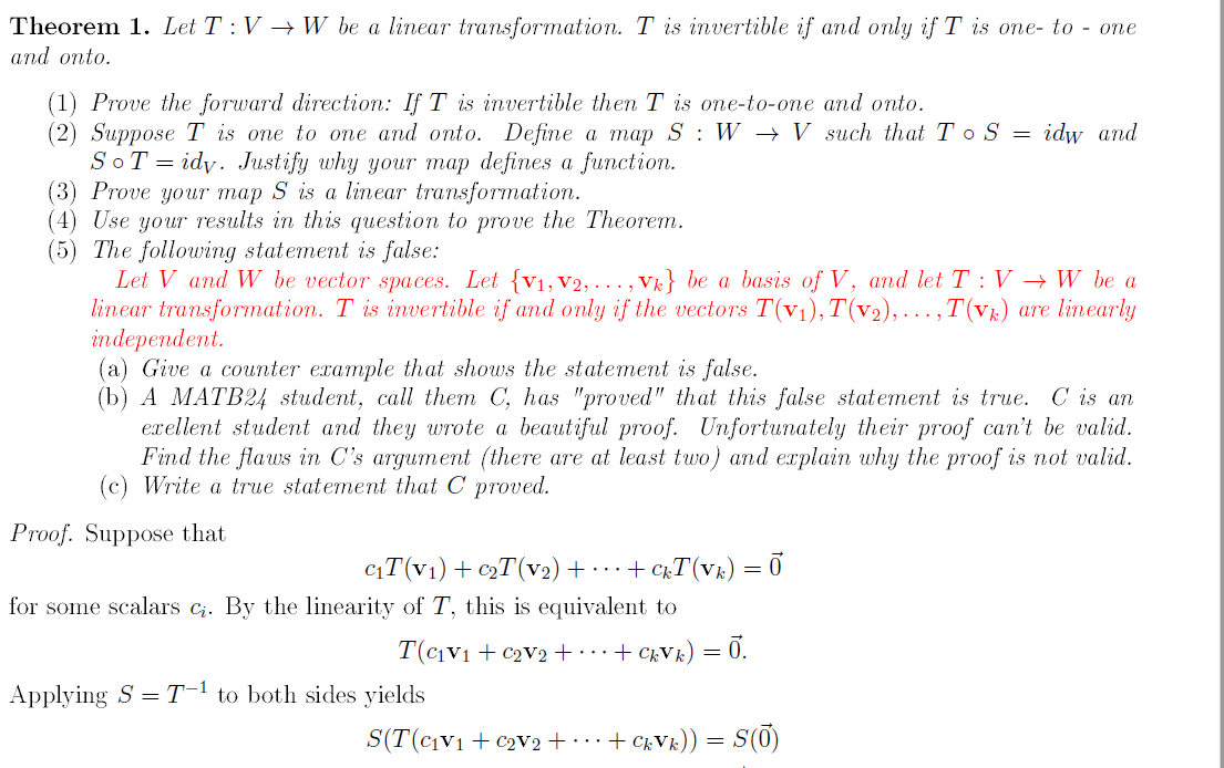 onto vs one to one linear