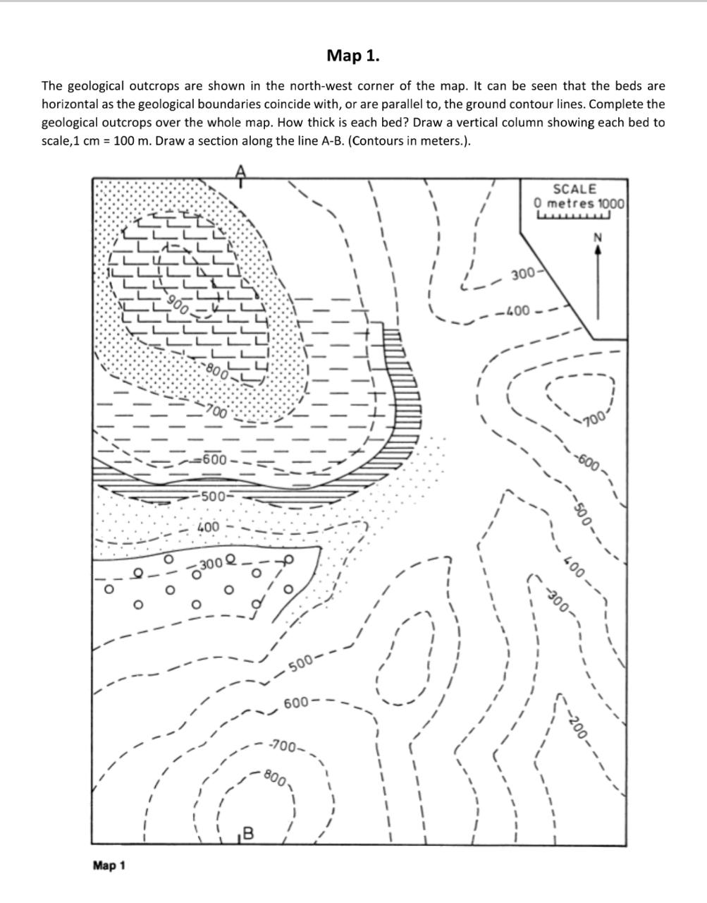 Solved Map 1. The Geological Outcrops Are Shown In The 