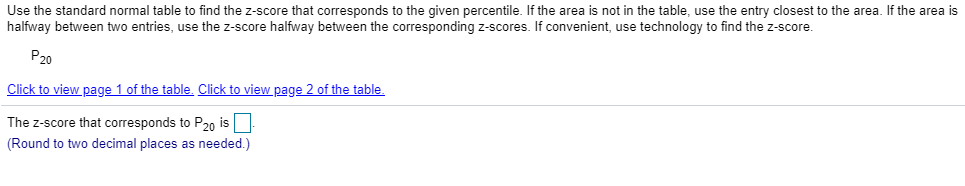 Solved Use the standard normal table to find the z-score | Chegg.com