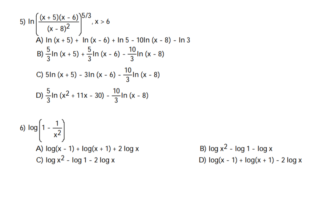 Solved Write as the sum and/or difference of logarithms. | Chegg.com