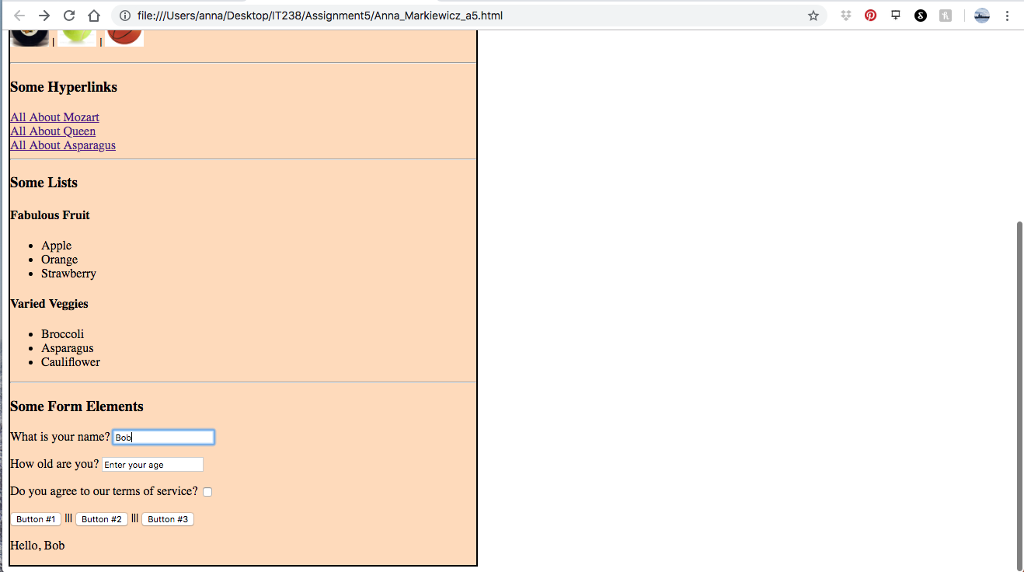 Part 1: Modify this page so that when the user clicks | Chegg.com