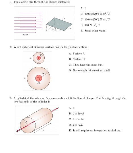 Solved 1 The Electric Flux Through The Shaded Surface Is Chegg Com