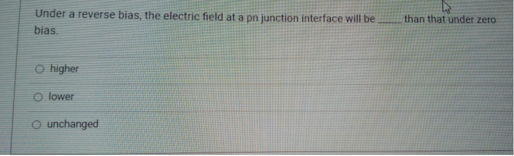 Solved Under a reverse bias, the electric field at a pn | Chegg.com