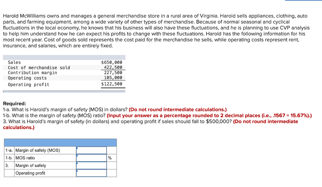 Solved Harold McWilliams owns and manages a general
