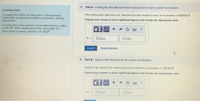 Solved Part A-Finding the time interval for the motorcyclist | Chegg.com