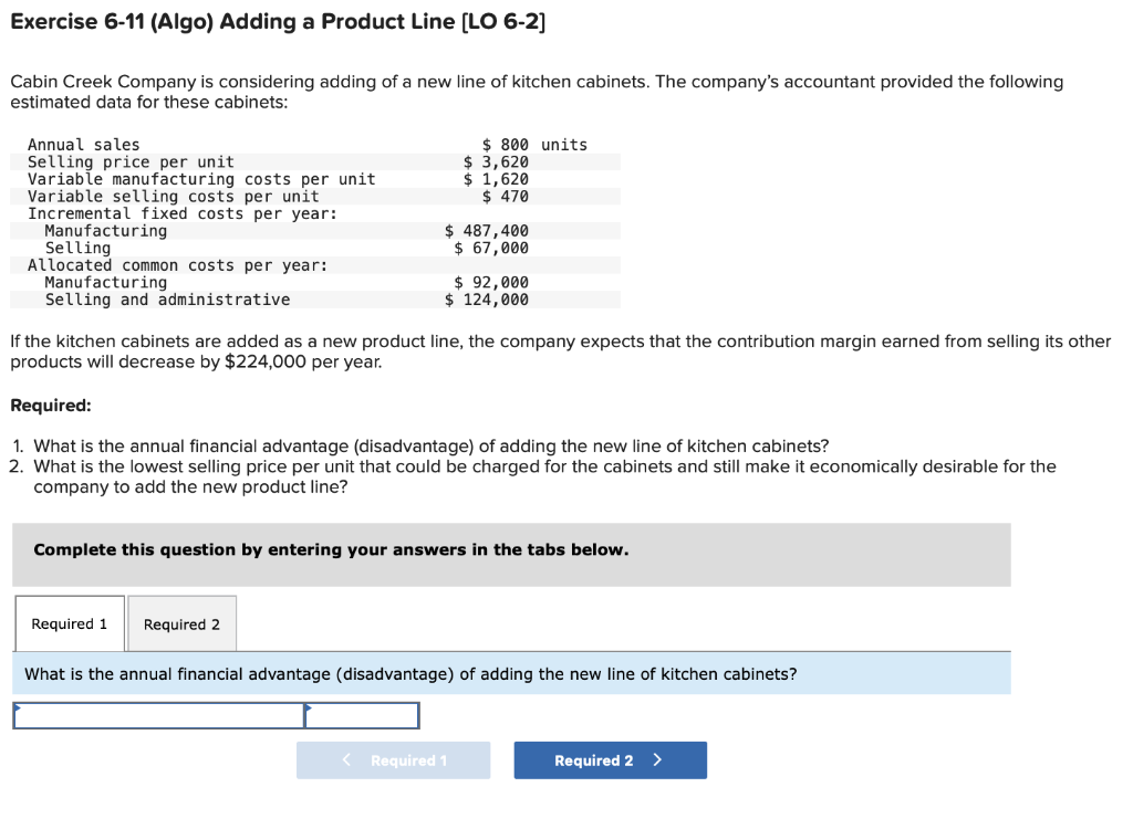 solved-exercise-6-11-algo-adding-a-product-line-lo-6-2-chegg