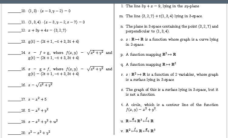 Solved Match the objects on the left with one or more of the | Chegg.com