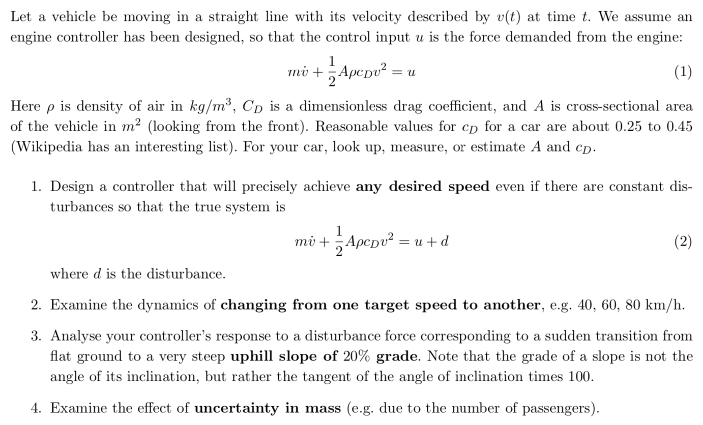 Let A Vehicle Be Moving In A Straight Line With It Chegg Com