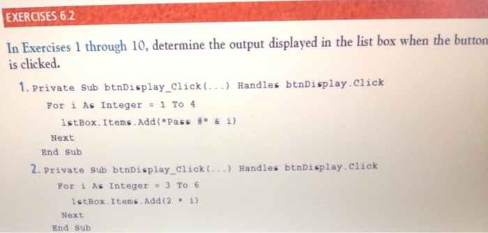 Solved EXERCISES 6.2 In Exercises through 10, determine the | Chegg.com