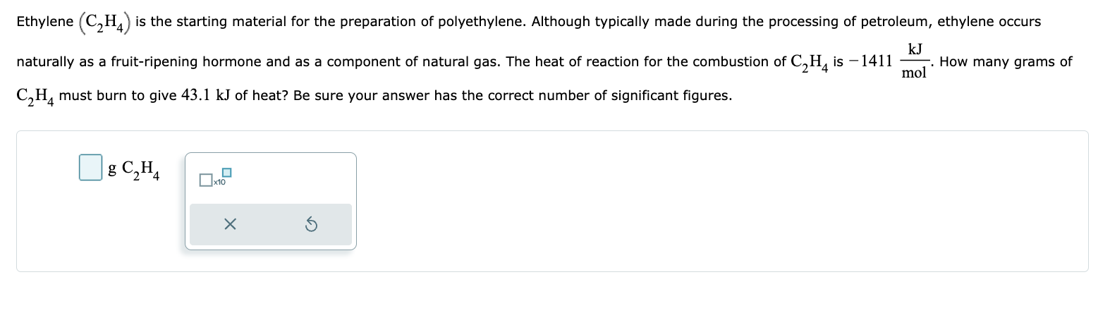 Solved Ethylene C2H4 is the starting material for the Chegg