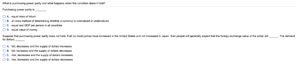 Solved What Is Purchasing Power Parity And What Happens When Chegg