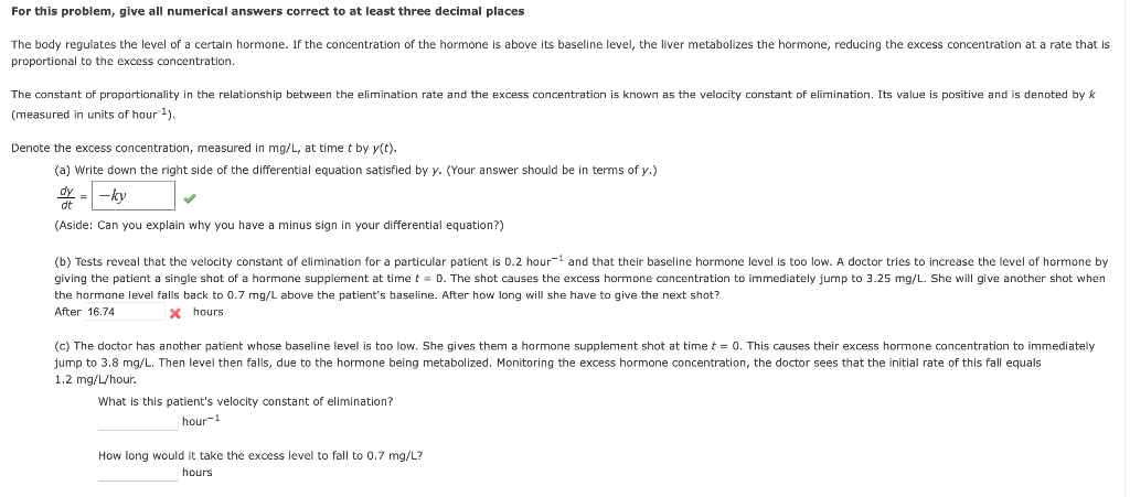 Solved For this problem, give all numerical answers correct