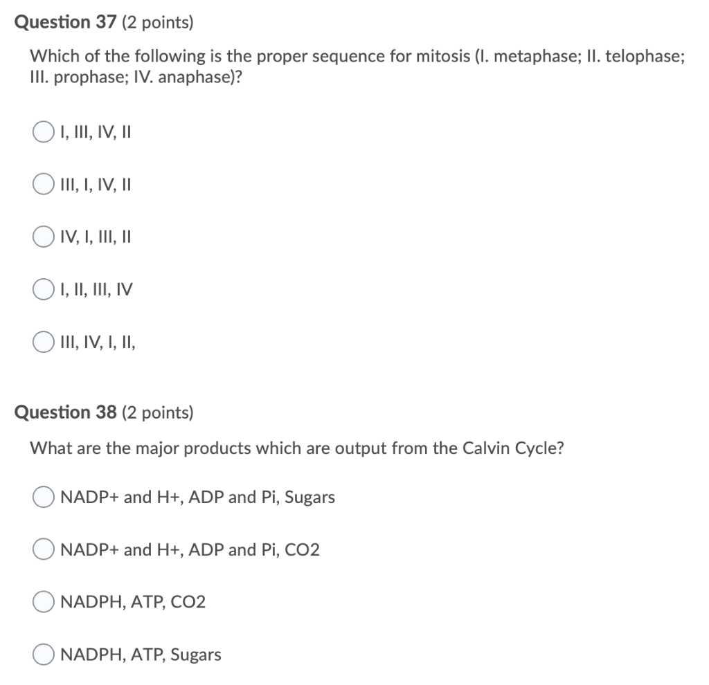 Solved Question 37 (2 Points) Which Of The Following Is The | Chegg.com