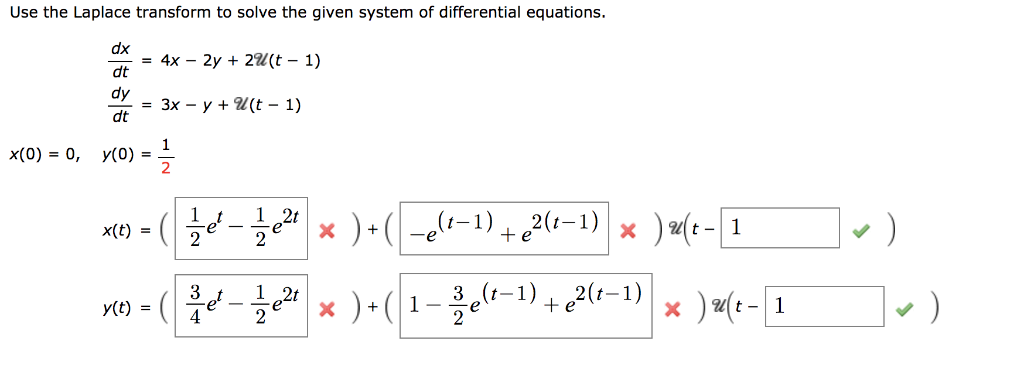 Solved Use the Laplace transform to solve the given system | Chegg.com