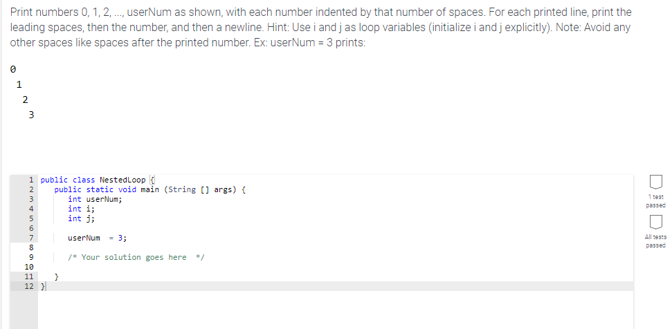 Solved Print numbers 0,1,2,.,userNum as shown, with each | Chegg.com