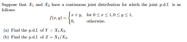 Solved Suppose that X₁ and X₂ have a continuous joint | Chegg.com