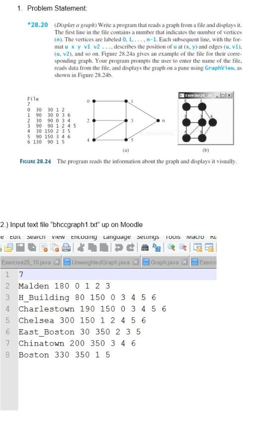 1. Problem Statement 28.20 (Display a graph) Write a | Chegg.com