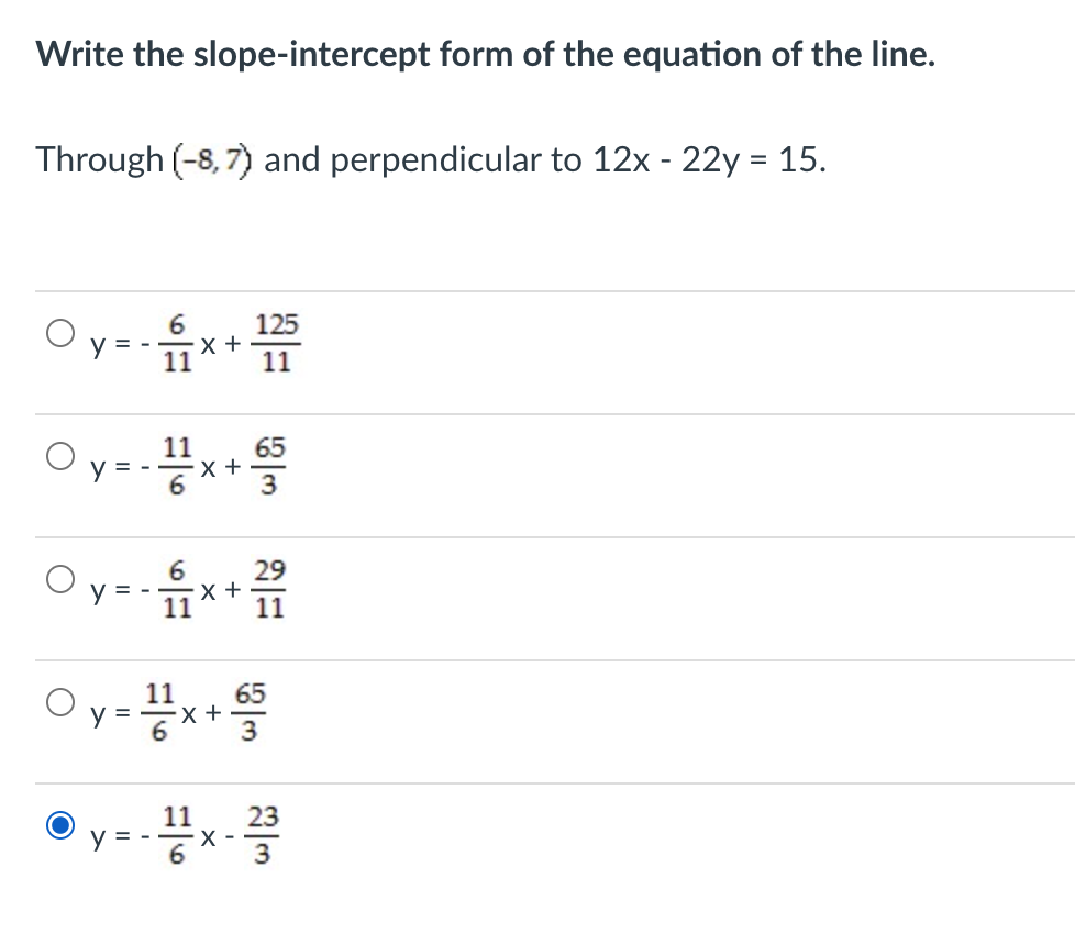 Solved Write The Slope Intercept Form Of The Equation Of Chegg Com