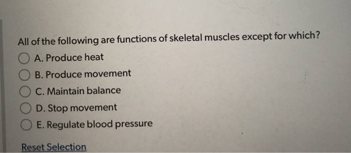 Solved All of the following are functions of skeletal | Chegg.com