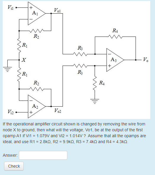 Solved V1 Vol A1 R4 R2 R1 R3 Vo A3 R2 A2 Vo2 V2 If the | Chegg.com