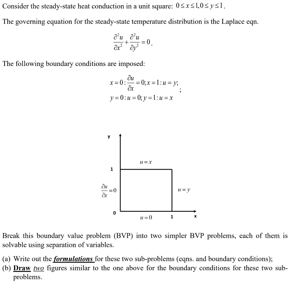 Solved Consider the steady-state heat conduction in a unit | Chegg.com