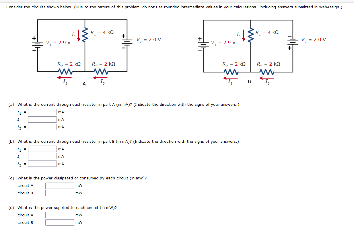 Solved (a) What is the current through each resistor in part | Chegg.com