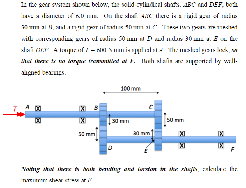 Solved In the gear system shown below, the solid cylindical