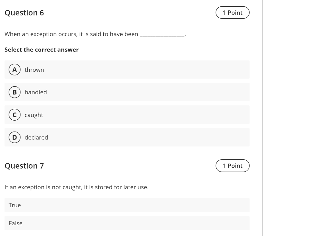Solved Question 1 1 Point An absolute file name (full file | Chegg.com